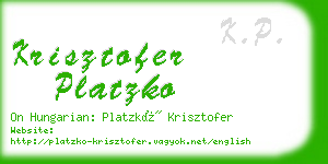 krisztofer platzko business card